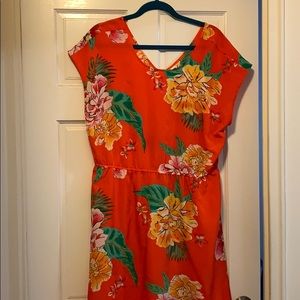 Orange floral dress